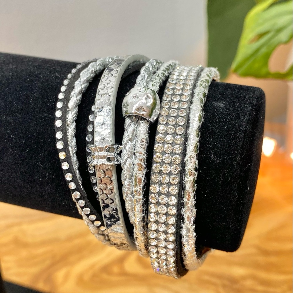 Silver Rhinestone Wrap Bracelet